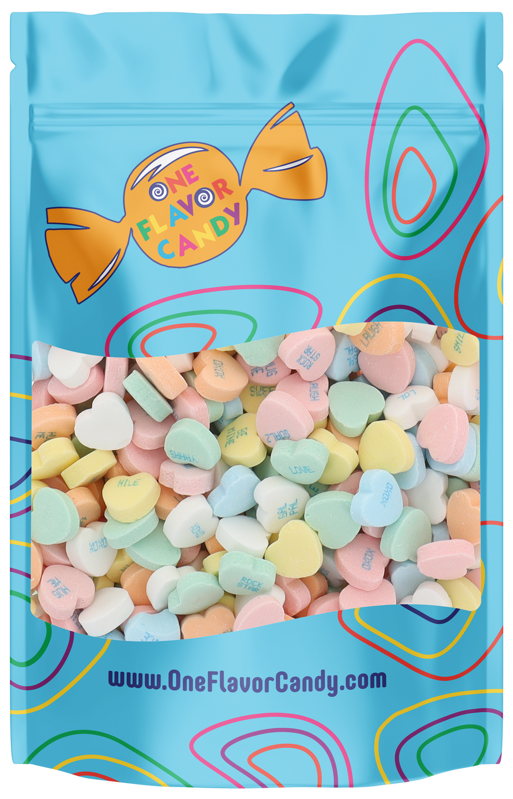 Brach’s Classic Conversation Hearts (Unwrapped) in Resealable Bulk Bag at OneFlavorCandy Online Sweet Shop