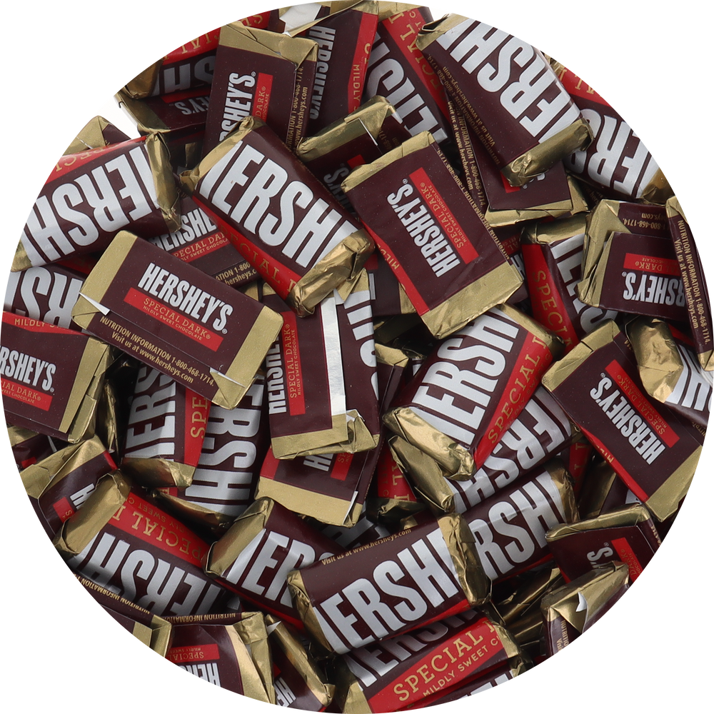 Hershey Special Dark Mini Mildly Sweet Chocolate Candy Bar in Resealable Bag at OneFlavorCandy Online Sweet Shop