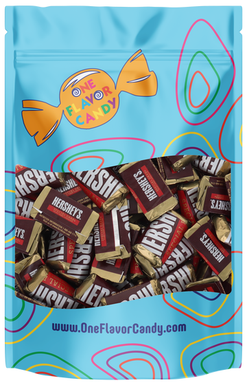 Hershey Special Dark Mini Mildly Sweet Chocolate Candy Bar in Resealable Bag