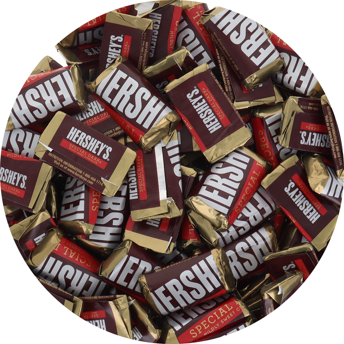 Hershey Special Dark Mini Mildly Sweet Chocolate Candy Bar in Resealable Bag
