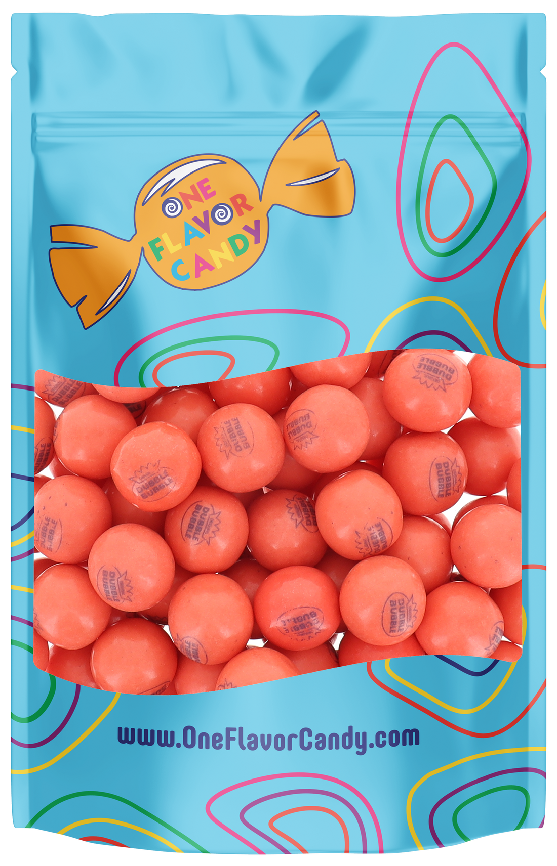 Concord Original Dubble Bubble All‑Pink Gumballs (Unwrapped) in Resealable Bag