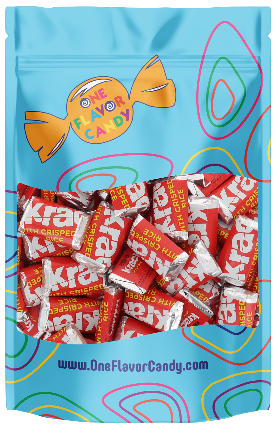 Krackel Mini Milk Chocolate Candy Bar with Crisped Rice in Resealable Bag