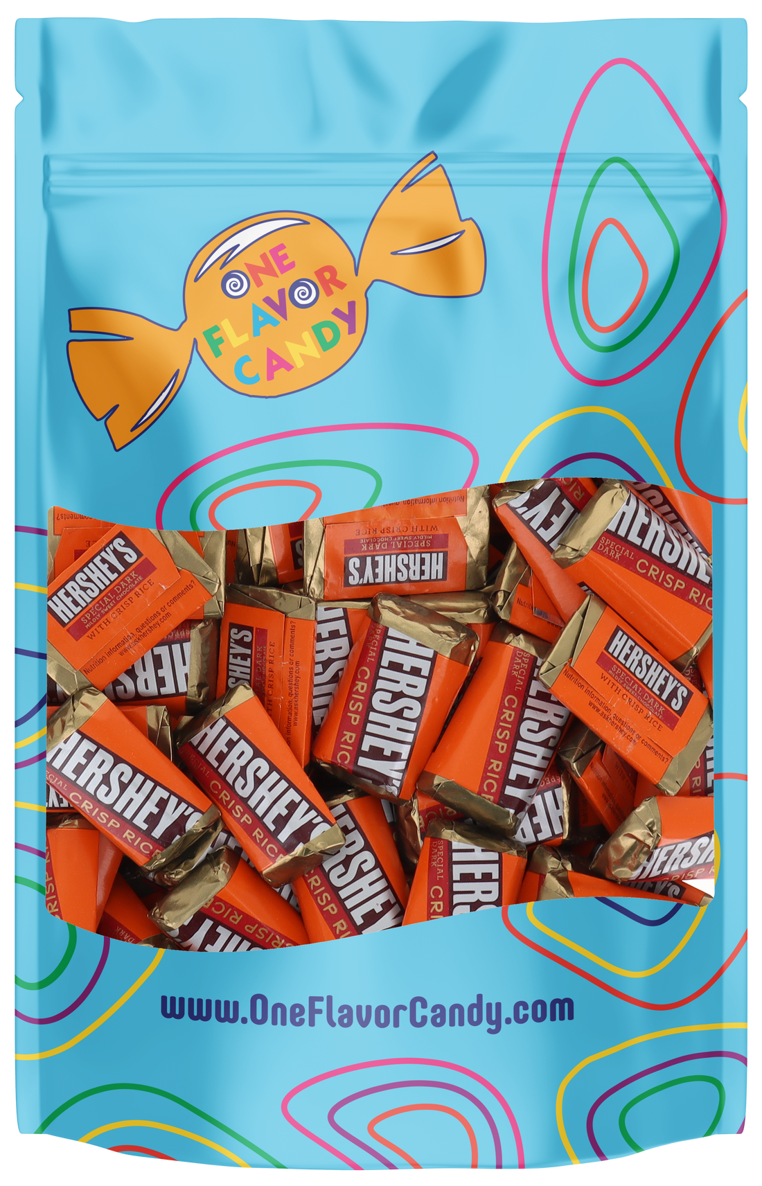 Hershey Special Dark With Crisp Rice Mini Chocolate Candy Bar in Resealable Bag