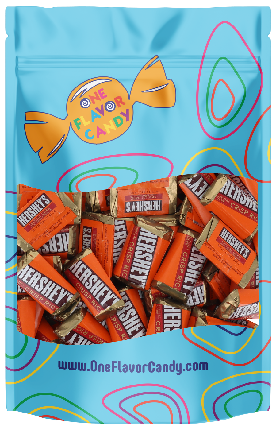 Hershey Special Dark With Crisp Rice Mini Chocolate Candy Bar in Resealable Bag