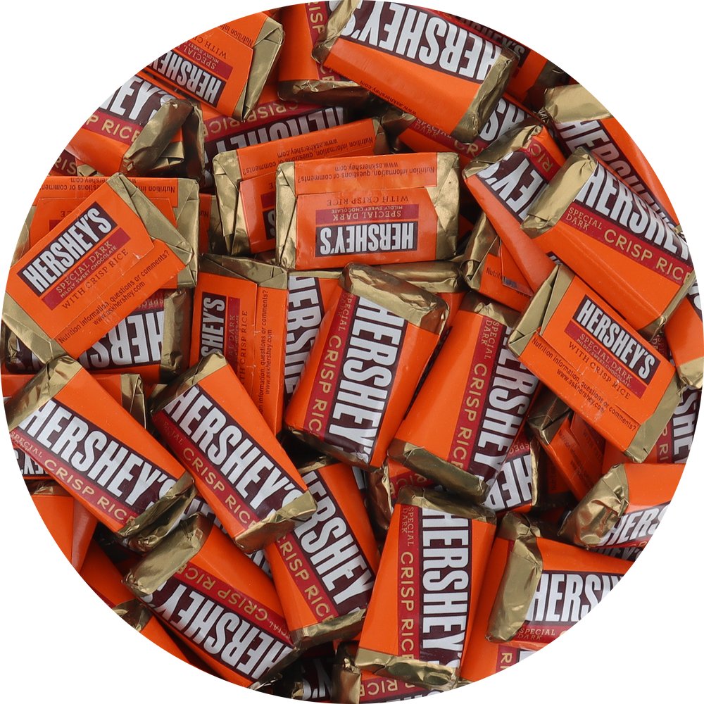 Hershey Special Dark With Crisp Rice Mini Chocolate Candy Bar in Resealable Bag at OneFlavorCandy Online Sweet Shop