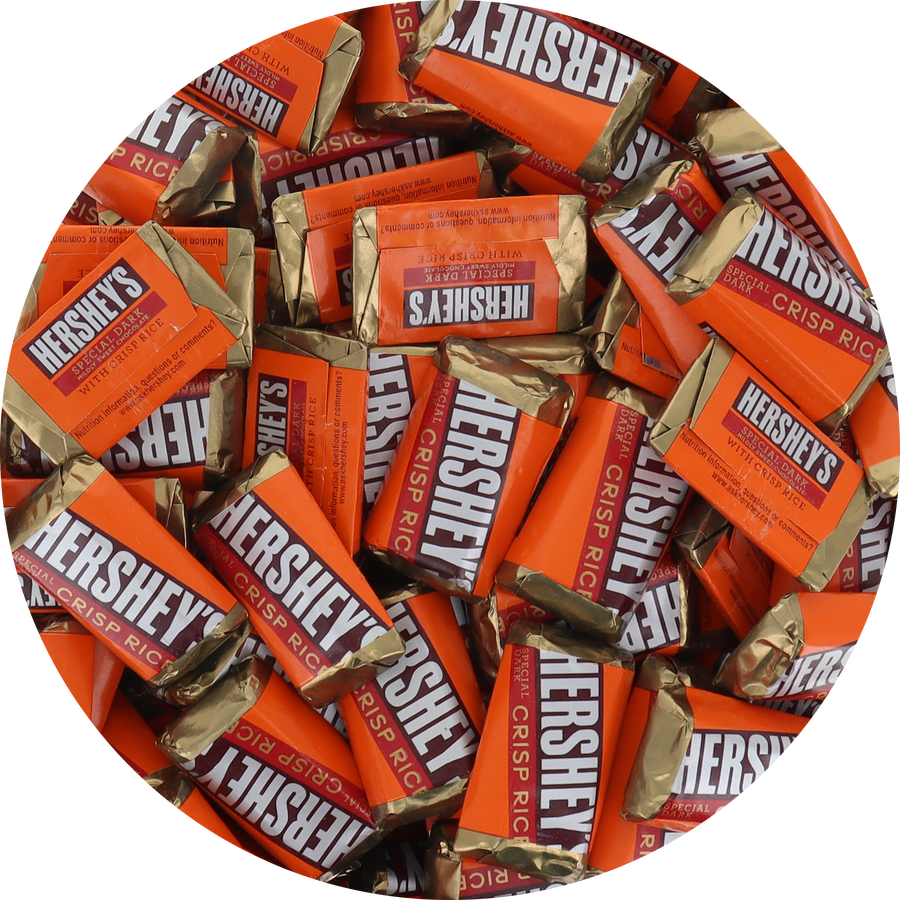 Hershey Special Dark With Crisp Rice Mini Chocolate Candy Bar in Resealable Bag