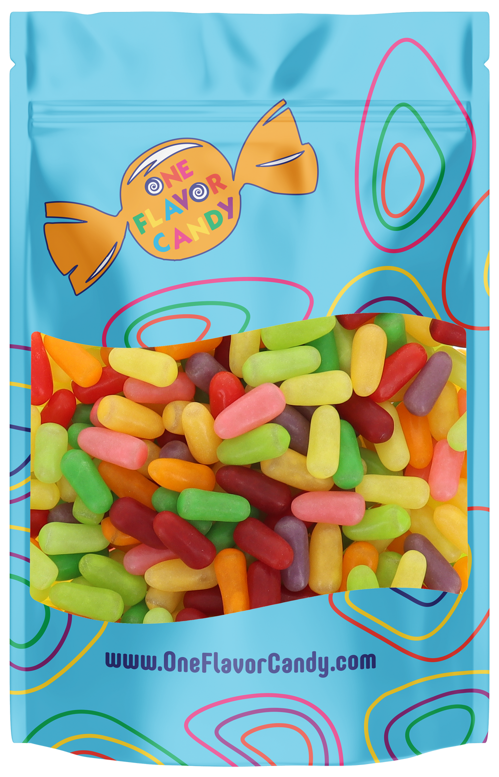 Mike and Ike Mega Mix Sour with 10 Flavors (Unwrapped) in Resealable Bulk Bag at OneFlavorCandy Online Sweet Shop