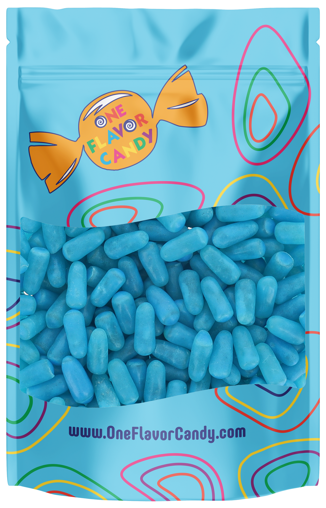 Mike and Ike Sour Blue Raspberry (Unwrapped) in Resealable Bulk Bag at OneFlavorCandy Online Sweet Shop