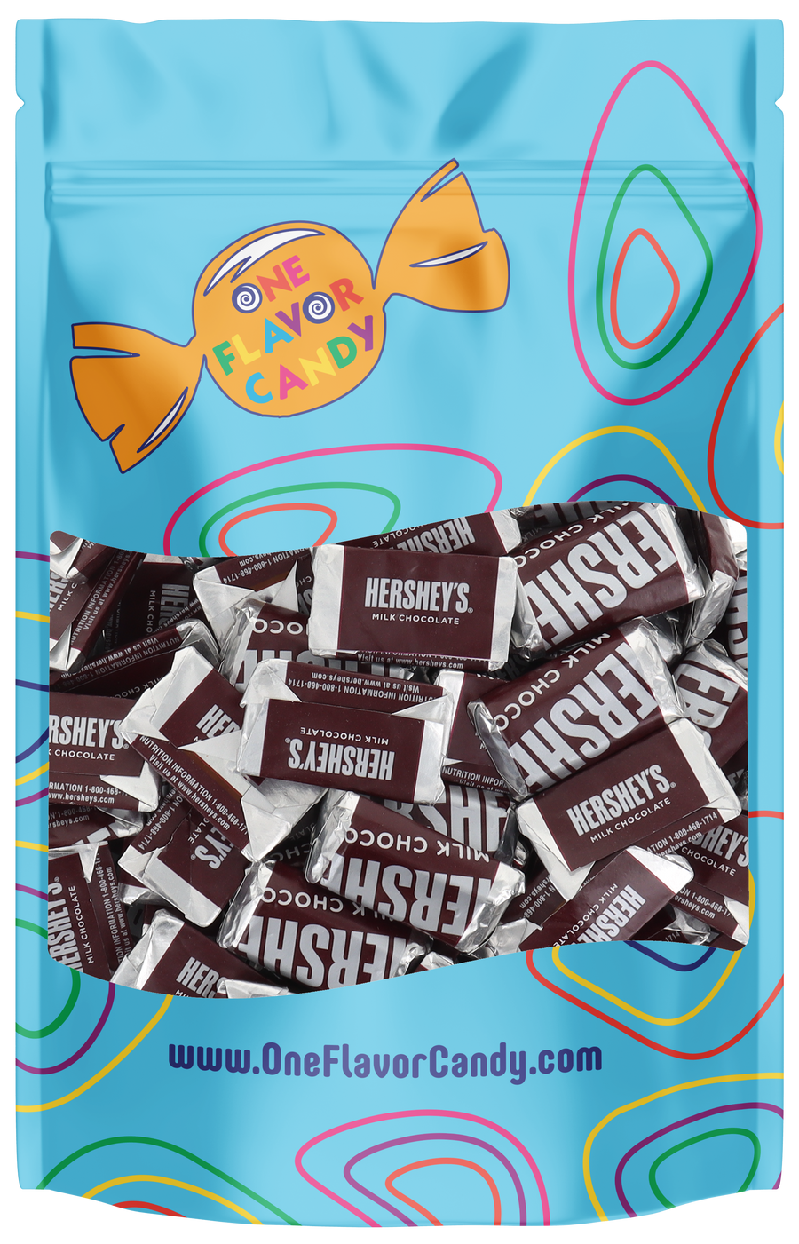 Hershey Milk Chocolate Mini Candy Bar in Resealable Bag