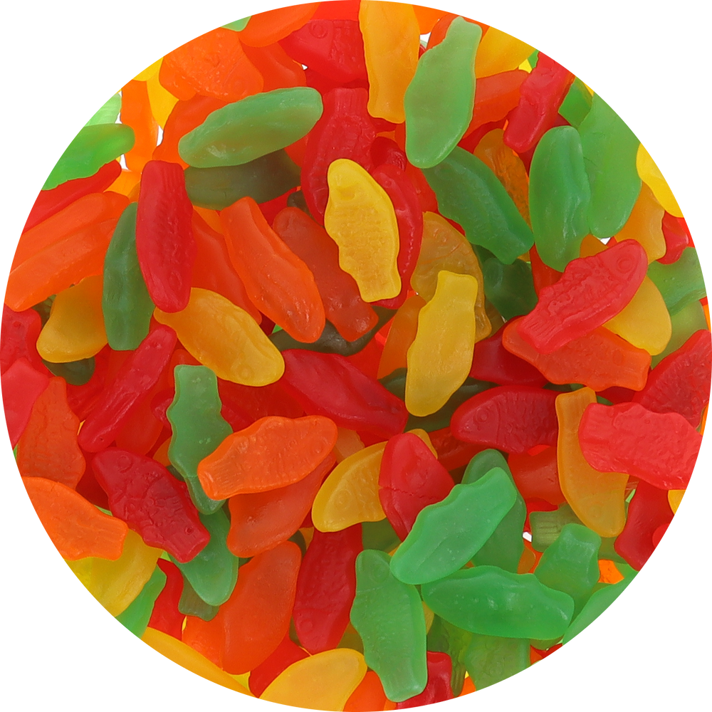 Swedish Fish Mini – Assorted (Unwrapped) in Resealable Bulk Bag at OneFlavorCandy Online Sweet Shop