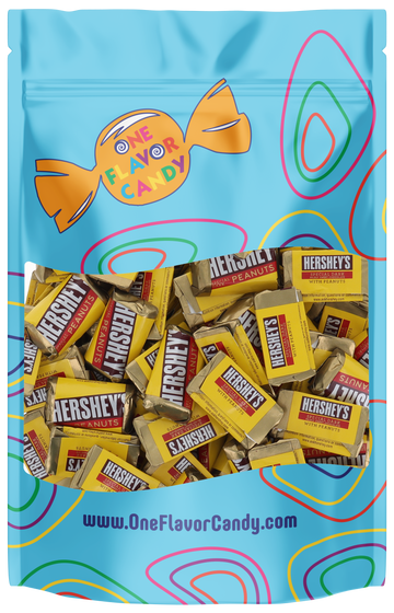 Hershey Special Dark With Peanuts Mini Chocolate Candy Bar in Resealable Bag