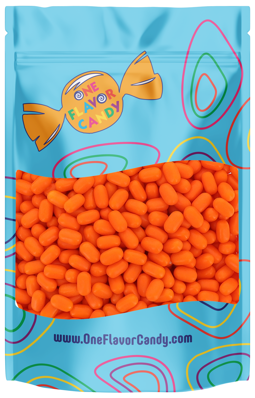 Orange Tic Tac – 1lb Bulk Refillable Resealable Bag at OneFlavorCandy Online Sweet Shop