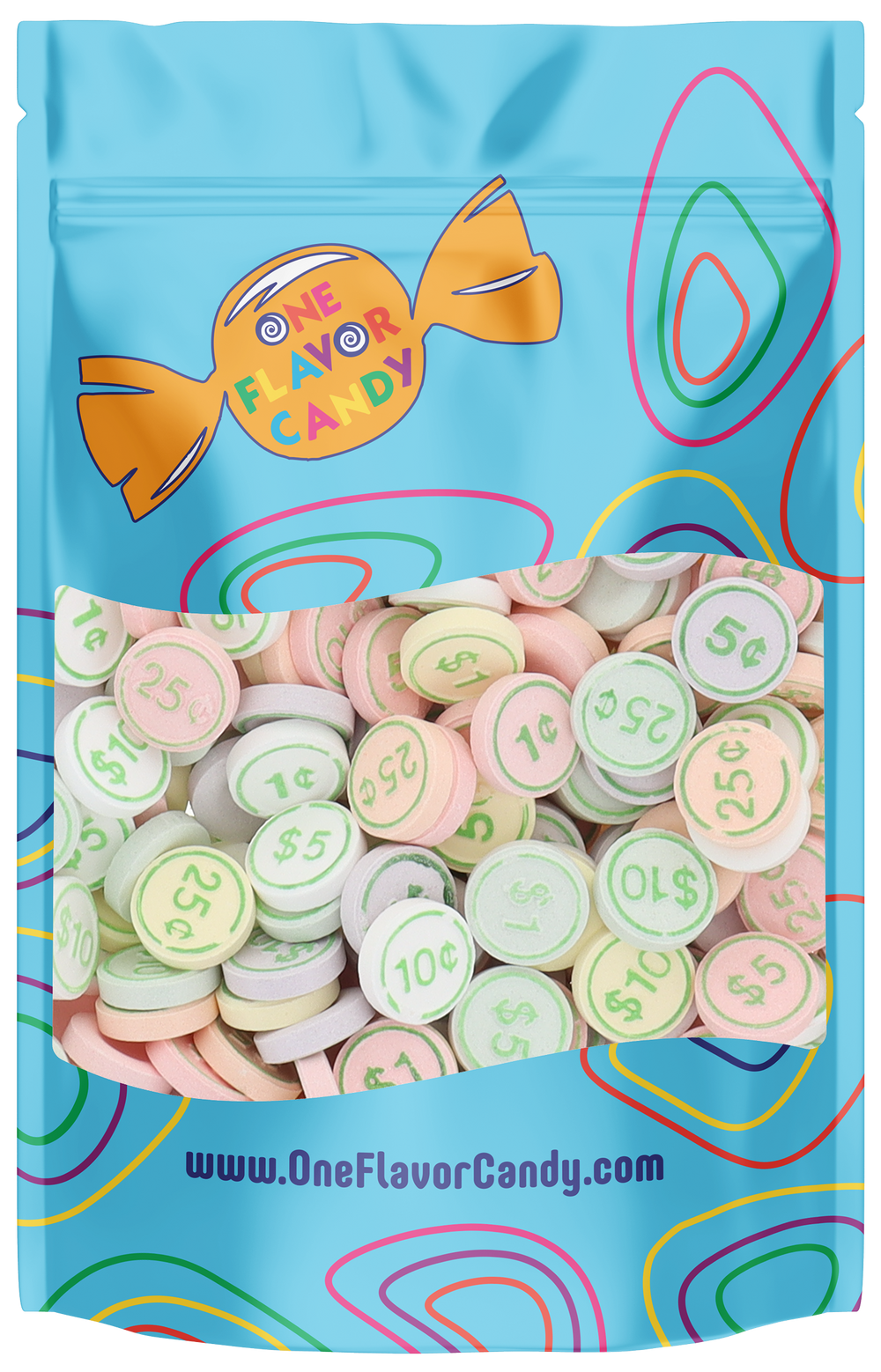 Smarties Candy Money (Unwrapped) in Resealable Bag at OneFlavorCandy Online Sweet Shop