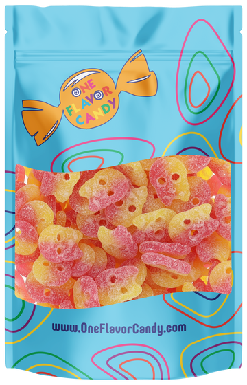Bubs Lemon Raspberry Sour Skulls Candy (Unwrapped) in Resealable Bag
