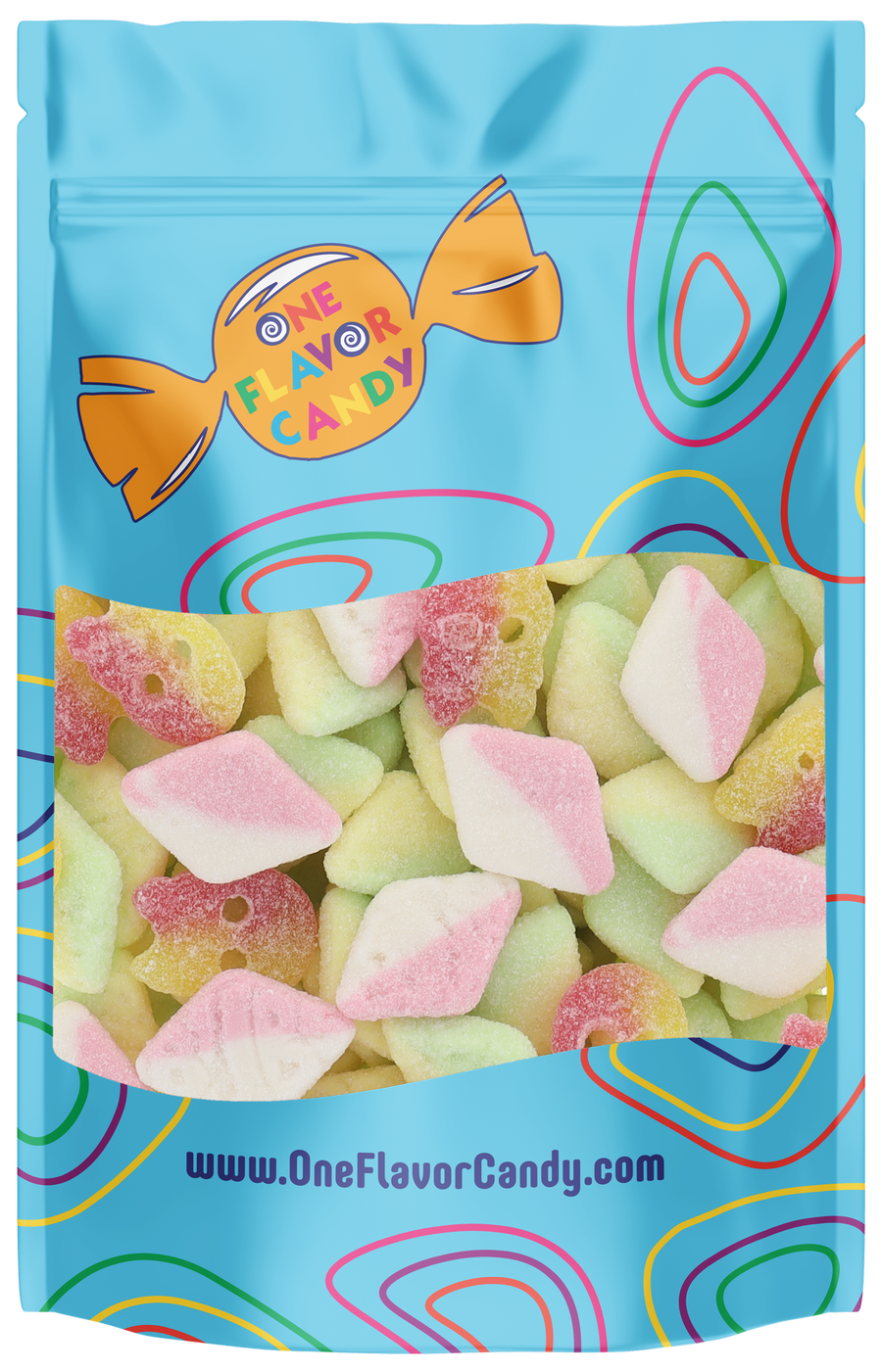 Bubs Diamonds & Skulls Sour Candy Mix (Unwrapped) in Resealable Bag