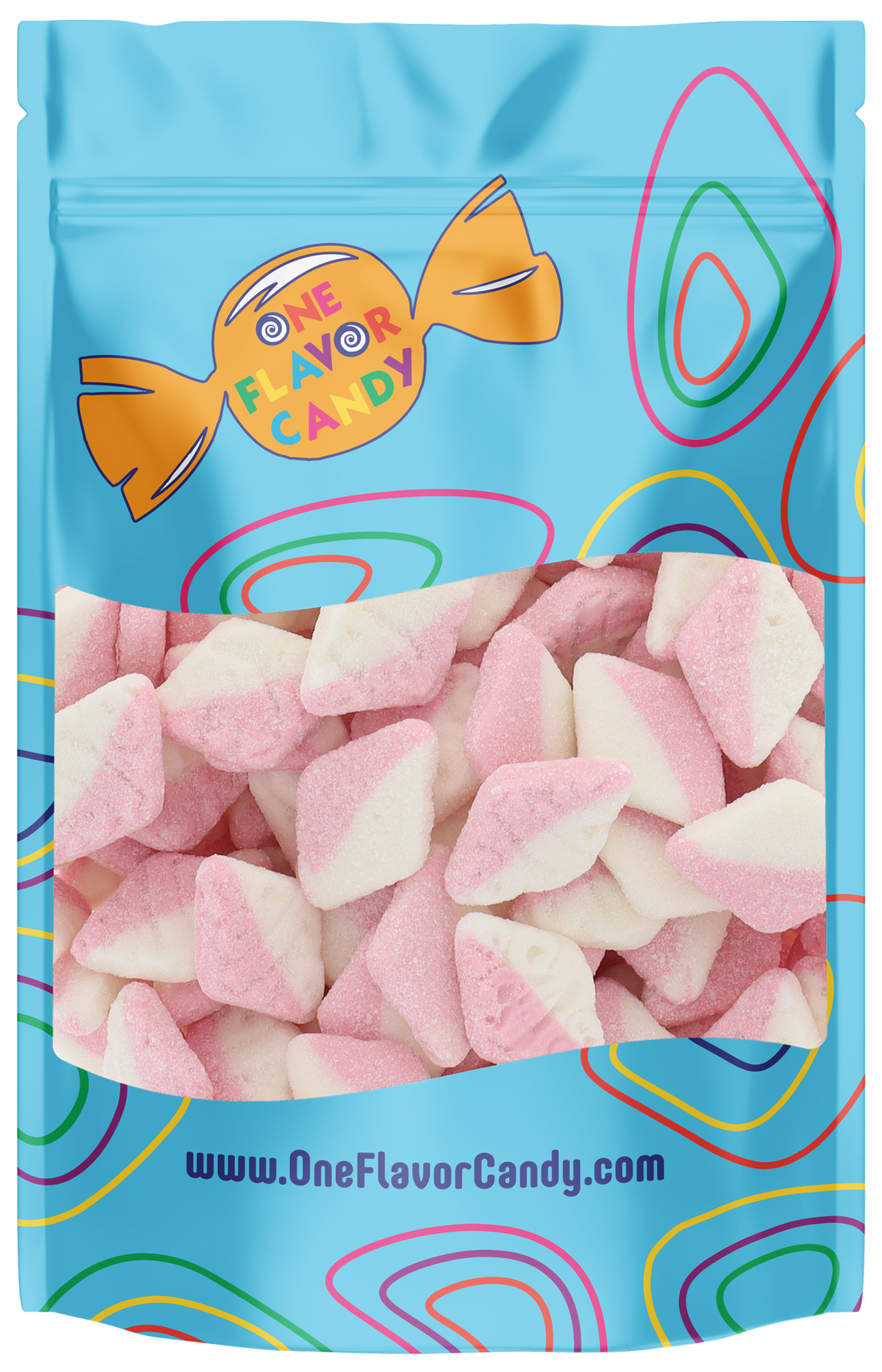 Bubs Strawberry Vanilla Sour Diamonds Candy (Unwrapped) - Resealable Bag