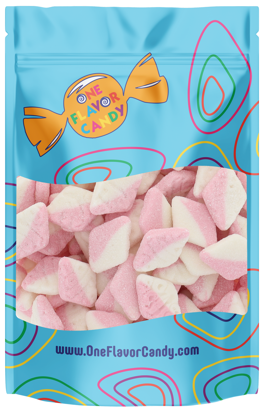 Bubs Strawberry Vanilla Sour Diamonds Candy (Unwrapped) - Resealable Bag