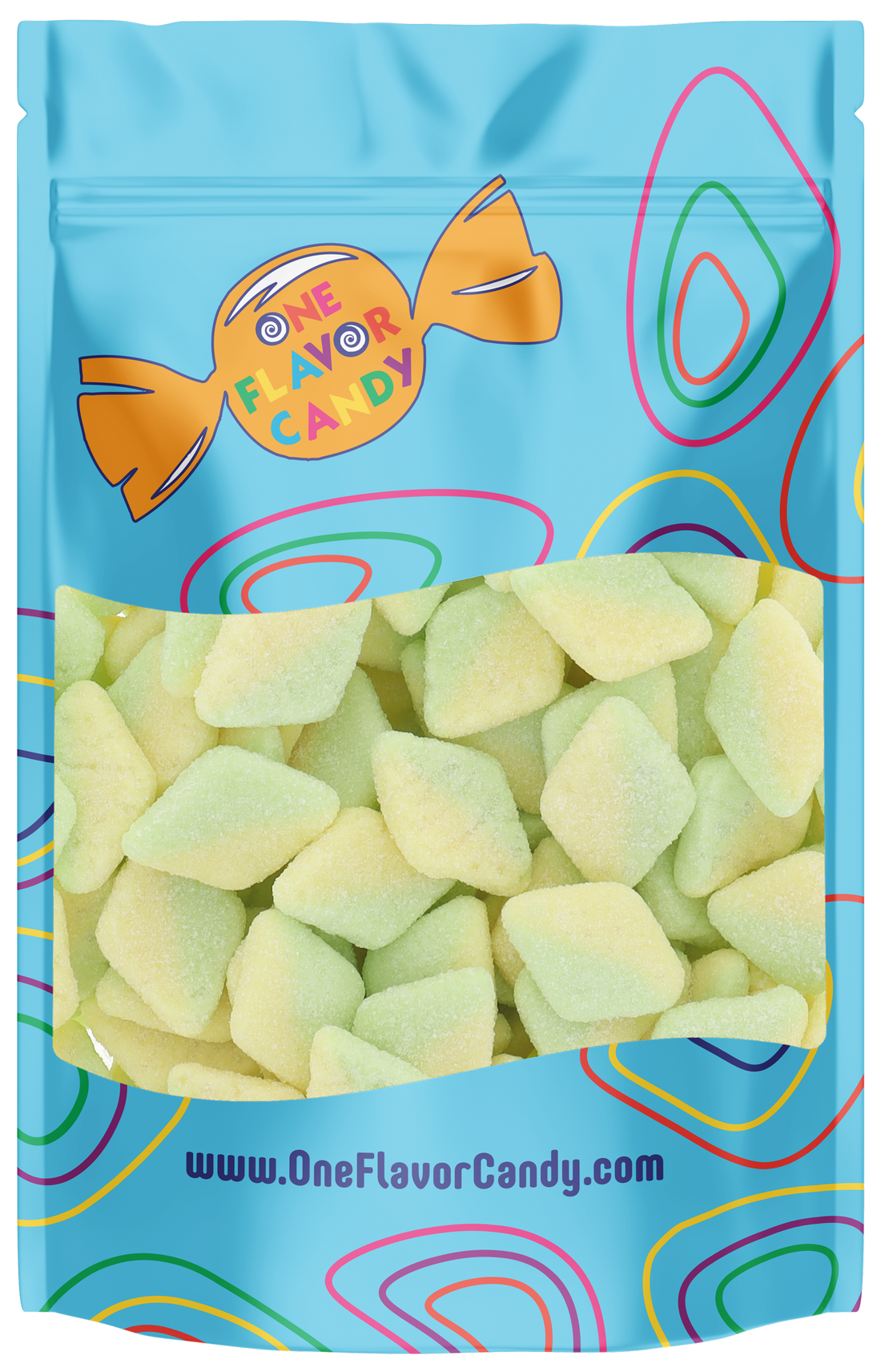 Bubs Tutti Frutti Sour Diamonds Candy (Unwrapped) - Resealable Bag