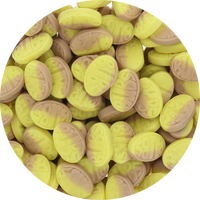 Bubs Banana Toffee Ovals Candy (Unwrapped) in Resealable Bag