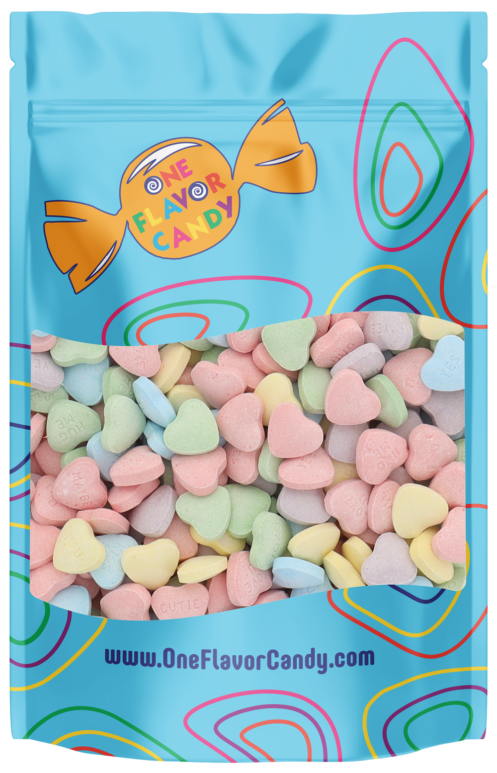 SweeTARTS Conversation Hearts (Unwrapped) in Resealable Bulk Bag at OneFlavorCandy Online Sweet Shop