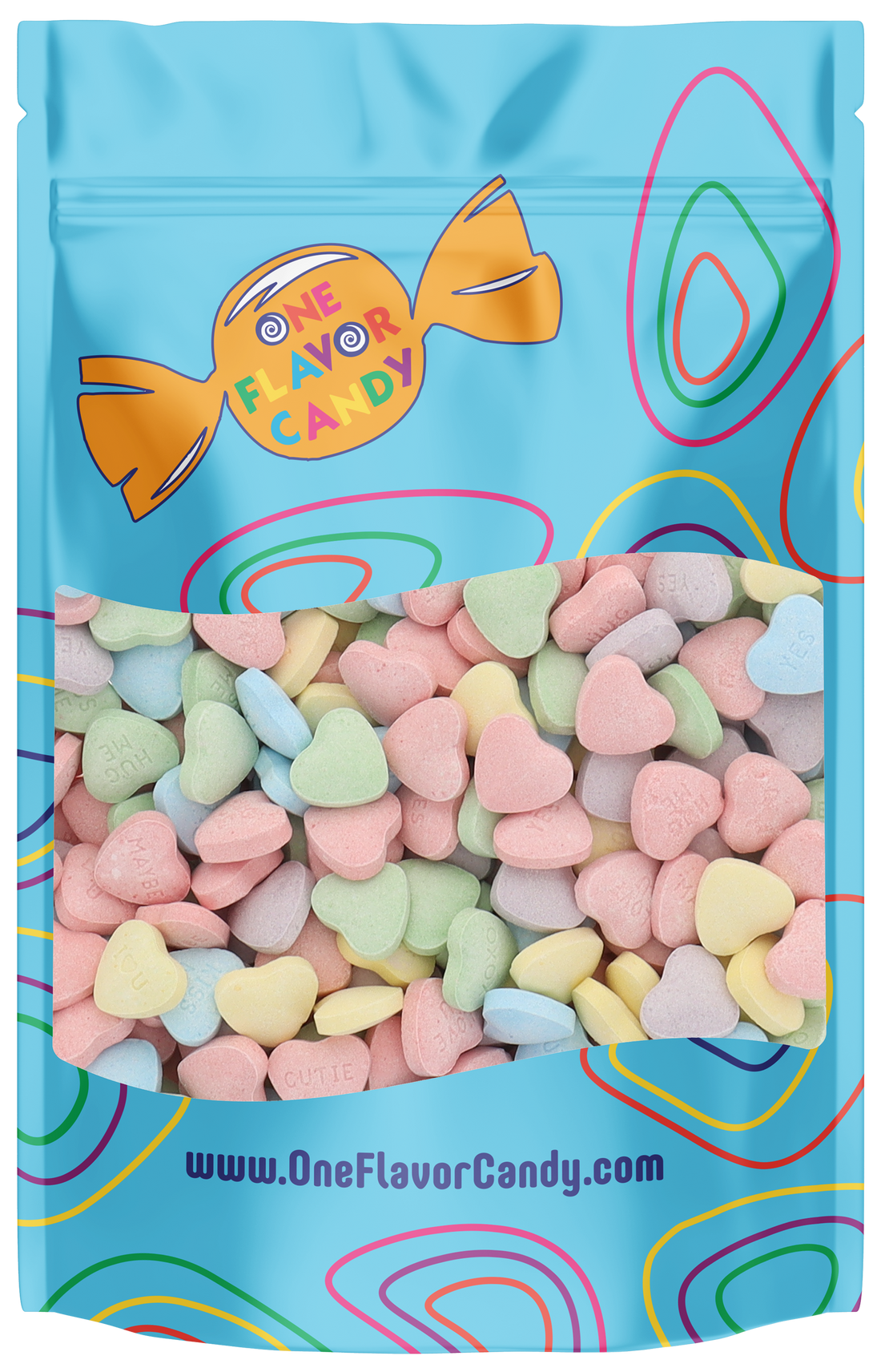 SweeTARTS Conversation Hearts (Unwrapped) in Resealable Bulk Bag at OneFlavorCandy Online Sweet Shop