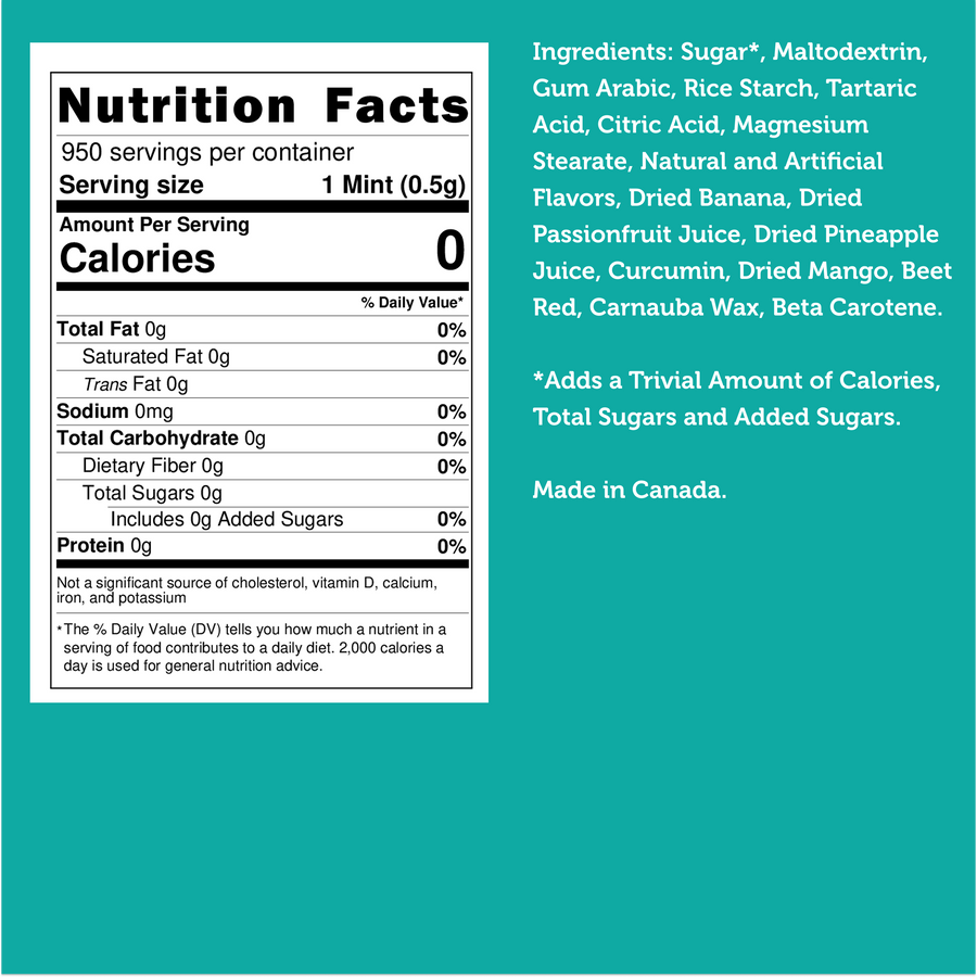 Tropical Adventure Tic Tac - 1lb Bulk Refillable Resealable Bag