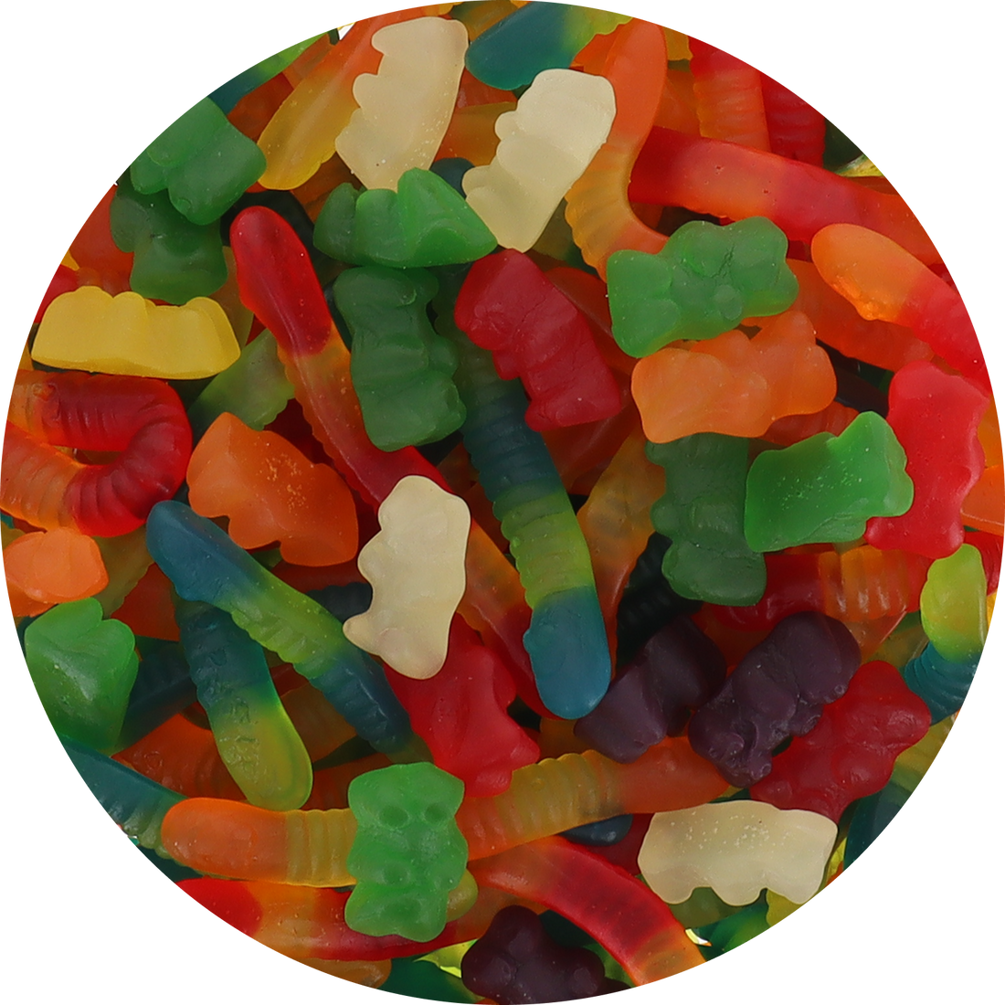 Vidal Sugar Free Gummy Bears & Worms Mix (Unwrapped) in Resealable Bulk Bag at OneFlavorCandy Online Sweet Shop