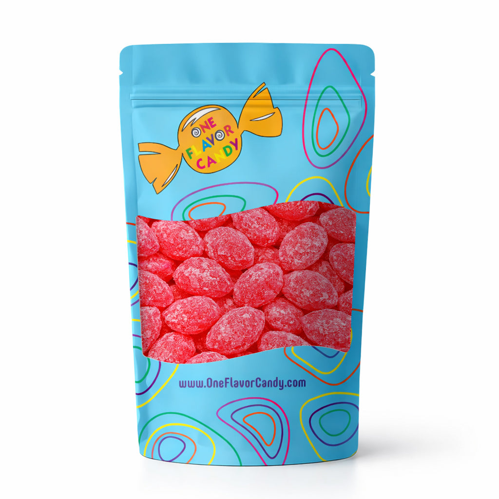 Claeys Old Fashioned Hard Candy - Raspberry (Unwrapped) in Resealable Bag at OneFlavorCandy Online Sweet Shop