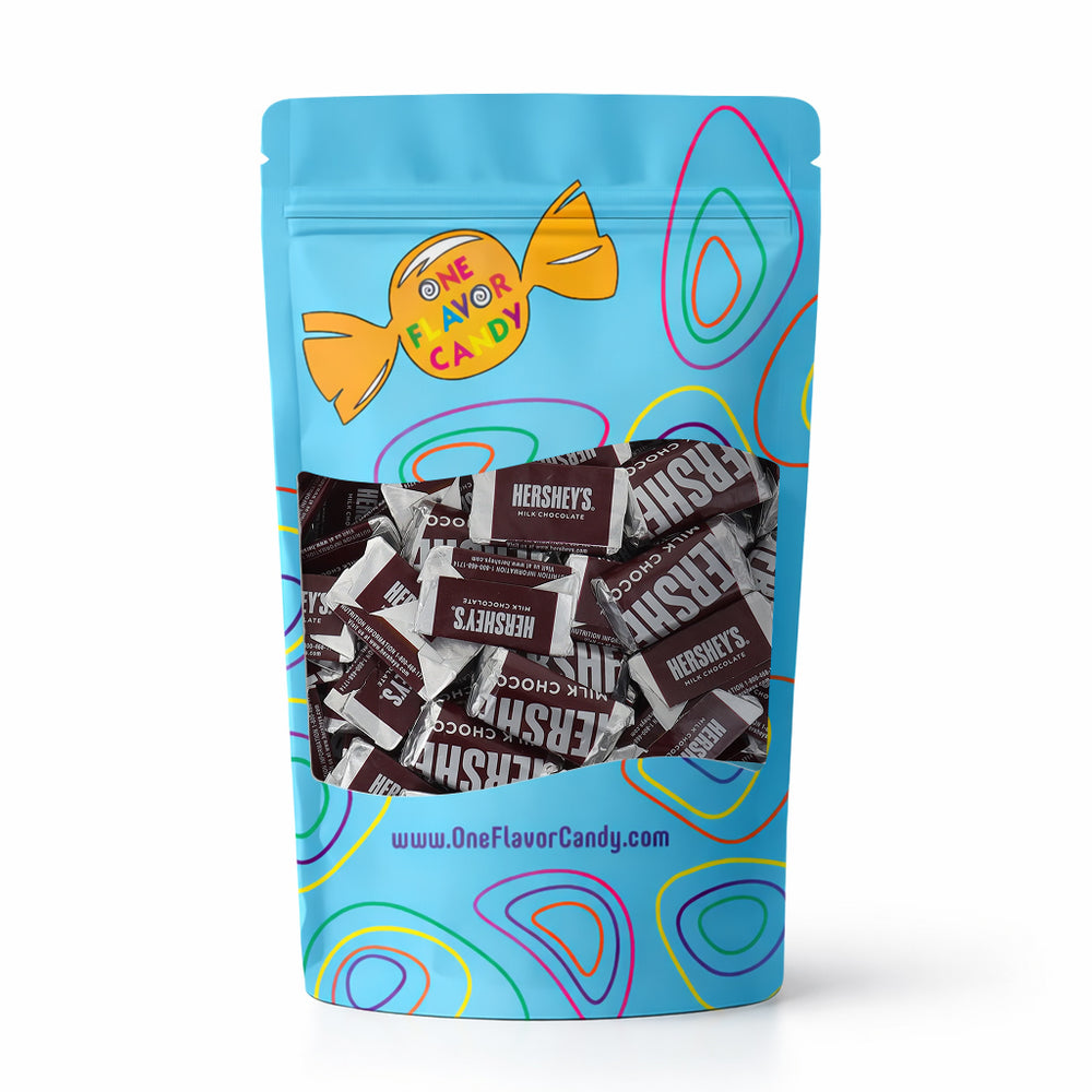 Hershey Milk Chocolate Mini Candy Bar in Resealable Bag at OneFlavorCandy Online Sweet Shop