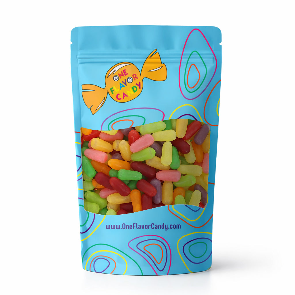 Mike and Ike Mega Mix Sour with 10 Flavors (Unwrapped) in Resealable Bulk Bag at OneFlavorCandy Online Sweet Shop