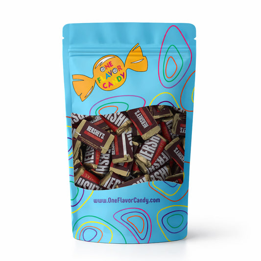 Hershey Special Dark Mini Mildly Sweet Chocolate Candy Bar in Resealable Bag at OneFlavorCandy Online Sweet Shop